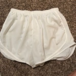 Solid white nike shorts